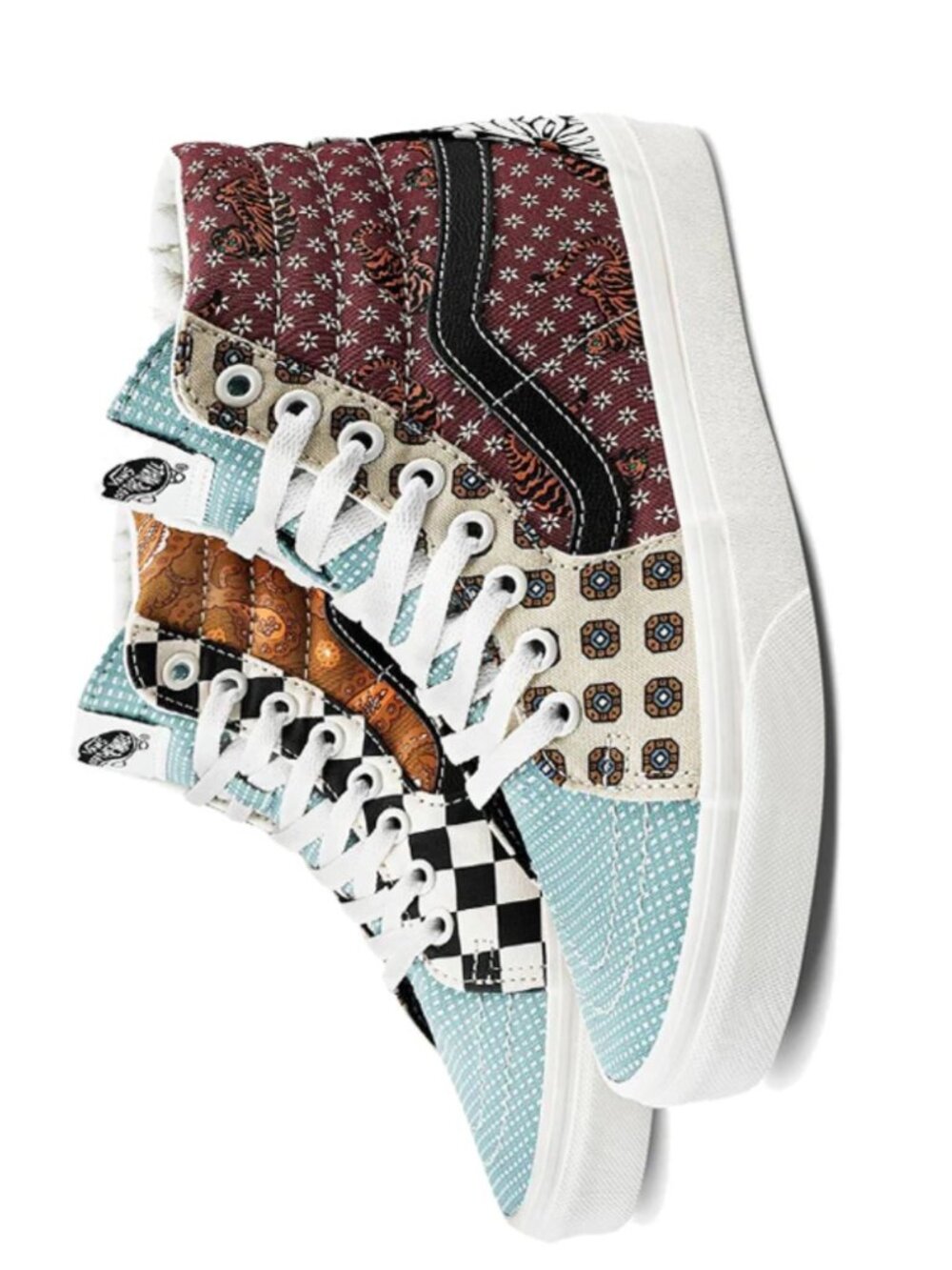 Vans Sk8-Hi Tiger Patchwork High Top Sneakers - Picture 2 of 9